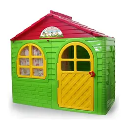 JAMARA Spielhaus Little Home, Kunststoff, Indoor & Outdoor, mit Türen, Fenstern, Vorhängen, leicht zu reinigen, grün