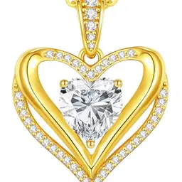 CDE Moissanite Anhänger Kette Damen Silber 925, Doppel Herz Halskette, Schmuck Geschenke für Frauen zu Weihnachten, Valentinstag, Geburtstag