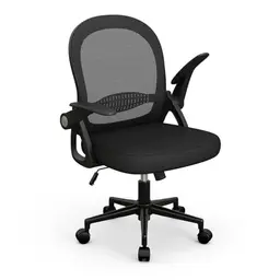 naspaluro Ergonomischer Bürostuhl, Höhenverstellbar, Atmungsaktive Netzbespannung, Schwarz