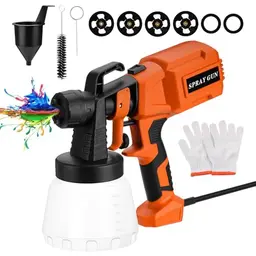 Aytop Farbspritzgerät 550W mit 4 Düsen und 1200ML Behälter für Wände, Decken und Zäune