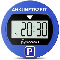 Warmfay® Elektronische Parkscheibe mit Nachtparkmodus und 2 Displays (Blau)
