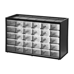 STANLEY Organizer mit 30 Schubladen, bruchfester Kunststoffrahmen, transparent, wandmontierbar