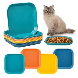 patinadrift 12 Stück Katzennapf Flach 5,7 Zoll Quadrat für Kätzchen und kurzbeinige Katzen
