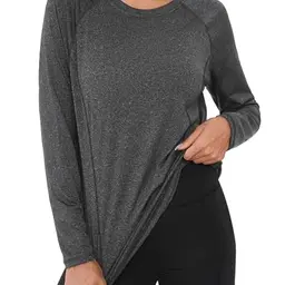 Terecey Langarm Sportshirt Damen - Leichte Outdoor Activewear in Dunkelgrau, XL