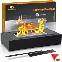 BRIAN & DANY Tragbarer Bio Ethanol Tischkamin für Indoor und Outdoor mit Löschhilfe
