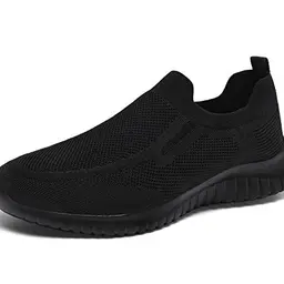 TIOSEBON Herren Slip-On Sportschuhe, Leicht und Bequem, Schwarz, Größe 40 EU