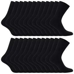 12 Paar Baumwoll-Socken für Herren und Damen - Lange Arbeitssocken in Schwarz