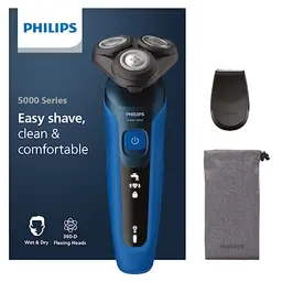 Philips Series 5000 Elektrischer Rasierer S5466/18, sanfte Rasur, flexible Scherköpfe, 60 Min. Laufzeit