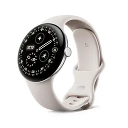 Google Pixel Watch 4 (45 mm) – Android-Smartwatch mit Gesundheits- und Fitness-Tracking – Aluminiumgehäuse in Silber