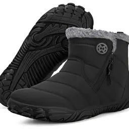 Damen Winterstiefel Wasserdicht Rutschfest Gefüttert Boots Schwarz 38