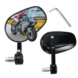 Zithgen 2 Stück Motorrad Rückspiegel, Universal 360° drehbarer Lenkerendenspiegel für Scooter und ATV