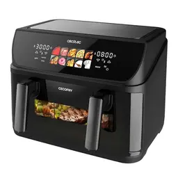 Cecotec Heißluftfritteuse 10L mit Grillplatte - Air Fryer Cecofry & Grill Duoheat 10000, 2800W, Temperaturregelung 40-200°C