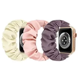 Ecogbd Elastisches Scrunchie Ersatzarmband für Apple Watch, 38mm-49mm, Weiches Nylon, Damen