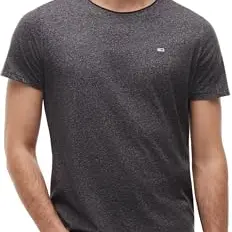 Tommy Jeans Herren T-Shirt Kurzarm Slim Fit, Schwarz, XXL