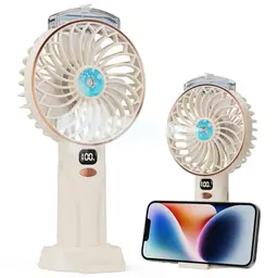 Fitabok Handventilator, tragbarer Mini Ventilator mit 5 Geschwindigkeiten, USB-C, LED Anzeige, 4000 mAh Akku für Büro, Outdoor & Reisen
