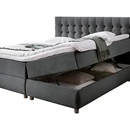 Atlantic Boxspringbett TINA, 160x200 cm, inklusive Topper und Bettkästen, anthrazit