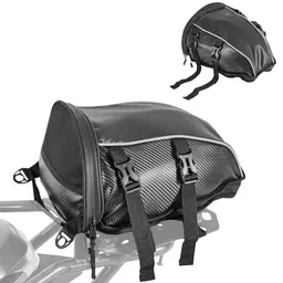 VEVOR Motorradtasche Rücksitztasche 10 L mit Wasserabdeckung, Gepäckträgertasche mit Schultergurt & Innentasche, Schwarz