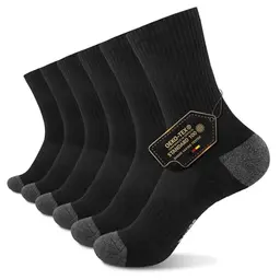 TUUHAW Tennissocken Herren 43-46, Schwarze Sportsocken aus Baumwolle, 6 Paar