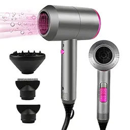 HappyGoo Haartrockner mit AC-Motor, Profi Fön mit 3 Temperatur- und 2 Gebläsestufen, Kaltlufttaste und Stylingdüsen