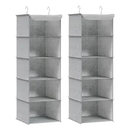 SONGMICS Hängeorganizer 2er Set, faltbar, platzsparend, hellgrau