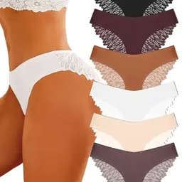FINETOO Damen Nahtlose Hipster Slips im 6er Pack - Bequeme V-Ausschnitt Panties S-XL