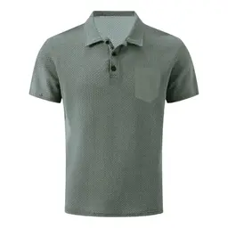 Herren Poloshirt, Sommer Breeze, Lockerer Schnitt, Baumwolle, Slim Fit, Button-Down, Elastisch, Strukturiert