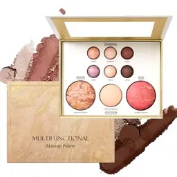 All-in-One Make-up Palette mit 9 bunten Lidschatten, matt und schimmernd, langlebig für Alltag und Urlaub