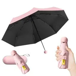 Faltbarer Mini Regenschirm Rosa, kompakt und klappbar für Frauen und Mädchen