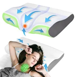 PHYSEN Ergonomisches Memory Foam Nackenkissen für Nackenschmerzen - Antischnarchkissen (62x34x11/6.5 cm)