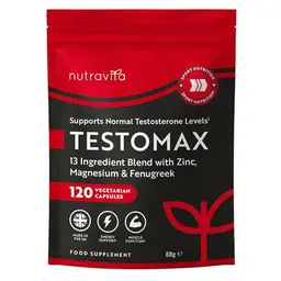 Nutravita TESTOMAX für Männer - 120 Kapseln - 13 aktive Inhaltsstoffe & Vitamine