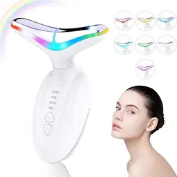 Elektrisches Gesichtsmassagegerät mit 4 Modi für Gesicht, Nacken und Doppelkinn, 45°C, Facelift und Hautstraffung