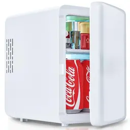VIYSPNV Mini Kühlschrank 4L Tragbar mit Kühl- und Heizfunktion für Getränke und Kosmetik - Ideal für Schlafzimmer, Büro und Auto