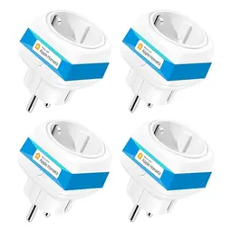 Meross Mini WLAN Steckdose 4er Pack – Smart Steckdose mit Sprachsteuerung & App, Weiß