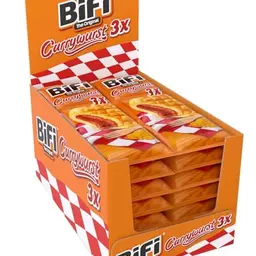 BiFi Currywurst – 30er Pack (30 x 40g) – Wurstsnack mit Currysauce im Weizenbrötchen für Unterwegs