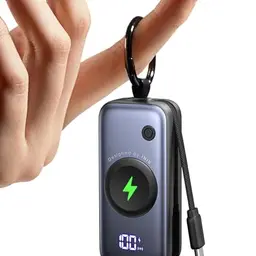 INIU Power Bank 5000mAh 20W PD – Mini Powerbank mit integriertem USB-C Kabel für Apple Watch und iPhone