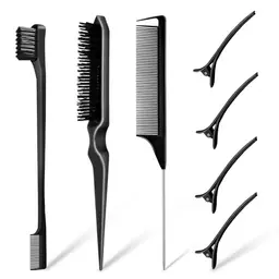 Sleek Bun Bürste Set - 8-teilig für Zopf und Toupieren, inkl. Rattenschwanzkamm und Baby Bürste