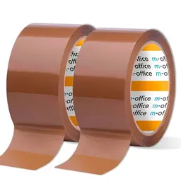 m-office braunes Klebeband, 36 mm x 66 m, 2 Stück für Umzug und Versand