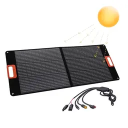 Technaxx 100W Faltbares Solarpanel für Outdoor und Camping, Tragbares Solarladegerät für Power Stations