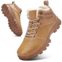 ricema Winterschuhe für Herren und Damen, warme Schneestiefel, leicht und rutschfest, Gelb, 40 EU