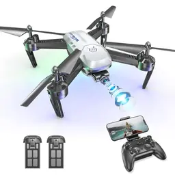 T6 Drohne mit Kamera - WiFi FPV Quadcopter für Anfänger mit 2 Batterien, Ein-Knopf Start und Rückkehr