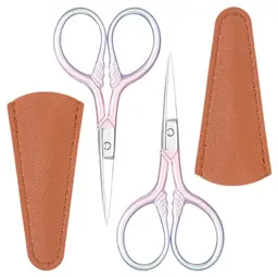 Gjinxi Augenbrauenschere für Frauen – Professionelle Mini Kosmetikschere für Augenbrauen und Gesichtshaar