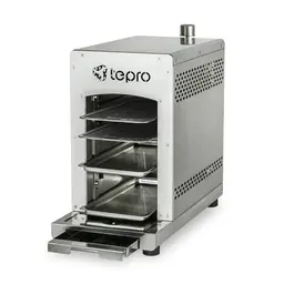 Tepro Steakgrill Toronto Keramik- und Gasgrill, 3 kW, Max. 800°C, Piezozündung, Silber, ca. 23 x 56 x 40,5 cm