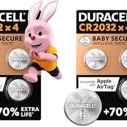 Duracell CR2032 Knopfzellen 3 V (8er Pack) - Ideal für Autoschlüssel, Waagen und Fitnesstracker