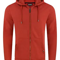 riverso Herren Sweatjacke RIVNils Zip Hoodie Kapuzenpullover Größe S, Rusty Ochre Red
