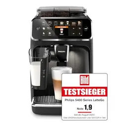 Philips 5400 Espressomaschine – 12 Getränke, LatteGo Reinigung, intuitives TFT-Display, anpassbare Kaffeeeinstellungen