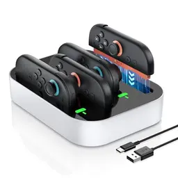 NEWDERY Ladestation für 2 Switch Controller mit Schnellladung und LED-Anzeige