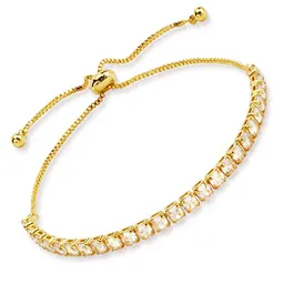 LIHELEI Tennis Armband Damen mit Zirkonia - Verstellbares Gold-Armband für Mutter, Ehefrau, Freundin, Jubiläum