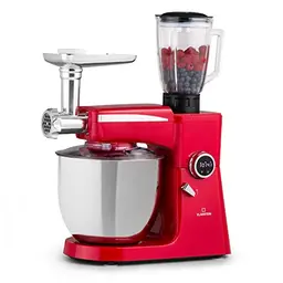 Klarstein 3-in-1 Küchenmaschine mit 10L Schüssel und Fleischwolf, 2000 Watt, Rührgerät und Mixer