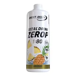 Best Body Nutrition ZEROP Vital Ananas Getränkekonzentrat, zuckerfrei, kalorienarm, mit Vitaminen, 1 L für 80 L Fitness-Drink