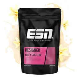 ESN Designer Whey Protein Pulver, Vanilla, 1 kg - Ideal für Muskelaufbau, geprüfte Qualität aus Deutschland
